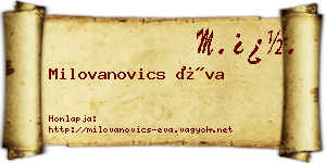 Milovanovics Éva névjegykártya